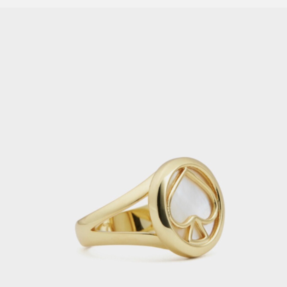 Kate Spade Signature Spade Ring O0RU2883 Cream Multi Size 6